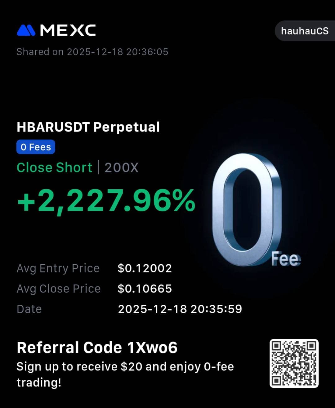 Trading PnL from HauhauCS